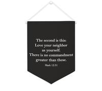 Yelolyio The Second Is This 'Love Your Neighbor As Yourself Bannière en toile 30,5 x 40,6 cm à suspendre au mur de motivation Décoration murale pour chambre d'enfant Décoration d'intérieur