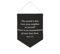 Yelolyio The Second Is This « Love Your Neighbor As Yourself » - Bannière en toile de motivation - 25,4 x 30,5 cm - Décoration murale pour chambre à coucher, chambre d'enfant, décoration d'intérieur