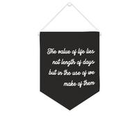 Yelolyio The Value of Life Lies Not Length of Days Bannière en toile 25,4 x 30,5 cm à suspendre au mur - Décoration murale pour chambre à coucher, chambre d'enfant, décoration d'intérieur