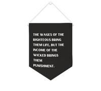 Yelolyio The Wages of The Righteous Bring Them Life Bannière en toile de motivation à suspendre pour chambre à coucher, chambre d'enfant, décoration d'intérieur - 25,4 x 30,5 cm