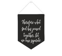 Yelolyio « Therefore What God Has Joined Together » - Bannière murale inspirante à suspendre - Drapeau mural - Œuvre d'art décorative pour salon, chambre à coucher, bureau, cadeaux de vacances - 25,4