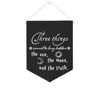 Yelolyio Three Things Cannot Be Long Hidden The Sun, The Moon - Bannière en toile de 30,5 x 40,6 cm - Décoration murale pour chambre à coucher, chambre d'enfant, décoration d'intérieur