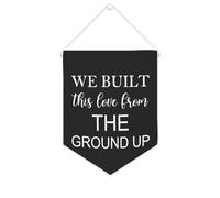 Yelolyio We Built This Love from The Ground Up Bannière en toile 25,4 x 30,5 cm à suspendre au mur Décoration murale pour chambre à coucher, chambre d'enfant, décoration d'intérieur
