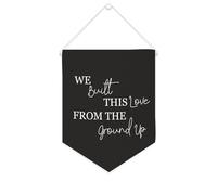 Yelolyio We Built This Love From The Ground Up Bannière en toile 25,4 x 30,5 cm à suspendre au mur Décoration murale pour chambre à coucher, chambre d'enfant, décoration d'intérieur