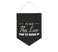 Yelolyio We Built This Love From The Ground Up Bannière en toile 25,4 x 30,5 cm à suspendre au mur Décoration murale pour chambre à coucher, chambre d'enfant, décoration d'intérieur