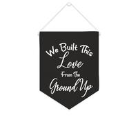 Yelolyio We Built This Love From The Ground Up Bannière en toile 25,4 x 30,5 cm à suspendre au mur Décoration murale pour chambre à coucher, chambre d'enfant, décoration d'intérieur
