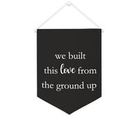 Yelolyio We Built This Love from The Ground Up Bannière en toile 30,5 x 40,6 cm à suspendre au mur de motivation Décoration murale pour chambre à coucher, chambre d'enfant, décoration d'intérieur