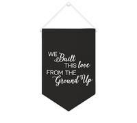 Yelolyio We Built This Love From The Ground Up Bannière en toile à suspendre au mur - Décoration murale pour salon, chambre à coucher, bureau, cadeaux de vacances - 25,4 x 38,1 cm
