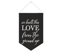 Yelolyio We Built This Love From The Ground Up Bannière en toile à suspendre au mur - Décoration murale pour salon, chambre à coucher, bureau, cadeaux de vacances - 25,4 x 38,1 cm