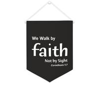 Yelolyio We Walk by Faith Not by Sight Bannière en toile Corinthians 5:7 30,5 x 40,6 cm à suspendre au mur - Décoration murale pour chambre à coucher, chambre d'enfant, décoration d'intérieur