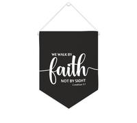 Yelolyio We Walk by Faith Not by Sight Corinthians 5 : 7 Bannière en toile 25,4 x 30,5 cm à suspendre au mur de motivation pour décoration murale pour chambre à coucher, chambre d'enfant, décoration