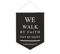 Yelolyio We Walk by Faith Not by Sight Corinthians 5 : 7 Bannière en toile 30,5 x 40,6 cm à suspendre au mur de motivation pour décoration murale pour chambre à coucher, chambre d'enfant, décoration