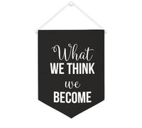 Yelolyio What We Think,we Become Bannière en toile 30,5 x 40,6 cm à suspendre au mur de motivation Décoration murale pour chambre à coucher, chambre d'enfant, décoration d'intérieur