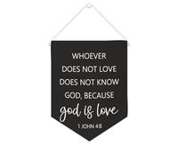 Yelolyio Whoever Does Not Love Does Not Know God, because God Is Love Bannière en toile 25,4 x 30,5 cm Décoration murale pour chambre d'enfant Décoration murale
