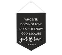 Yelolyio Whoever Does Not Love Does Not Know God, because God Is Love Bannière en toile 30,5 x 40,6 cm à suspendre au mur Décoration murale pour chambre d'enfant Décoration d'intérieur