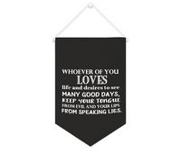 Yelolyio Whoever of You Loves Life And Desires to See Many Good Days Bannière en toile 25,4 x 38,1 cm à suspendre au mur - Décoration murale pour chambre à coucher, chambre d'enfant, décoration