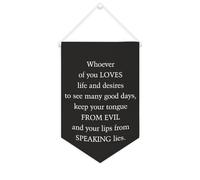 Yelolyio Whoever of You Loves Life And Desires to See Many Good Days Bannière en toile 25,4 x 38,1 cm à suspendre au mur - Décoration murale pour chambre à coucher, chambre d'enfant, décoration