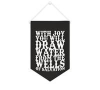 Yelolyio With Joy You Will Draw Water from The Wells of Salvation Bannière en toile 25,4 x 38,1 cm à suspendre au mur de motivation Décoration murale pour chambre à coucher, chambre d'enfant