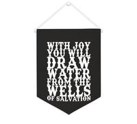 Yelolyio With Joy You Will Draw Water from The Wells of Salvation Bannière en toile 30,5 x 40,6 cm à suspendre au mur de motivation Décoration murale pour chambre à coucher, chambre d'enfant