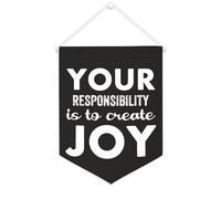 Yelolyio Your Responsibility Is to Create Joy Bannière en toile 30,5 x 40,6 cm à suspendre au mur de motivation Décoration murale pour chambre à coucher, chambre d'enfant, décoration d'intérieur