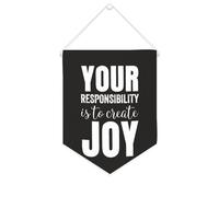 Yelolyio Your Responsibility Is to Create Joy Bannière en toile de 25,4 x 30,5 cm à suspendre au mur de motivation Décoration murale pour chambre à coucher, chambre d'enfant, décoration d'intérieur