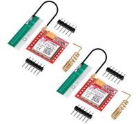YELUFT Lot de 2 modules SIM800L GPRS GSM quadri-bande réseau 850/900/1800/1900 MHz avec fente pour carte SIM intégrée avec antenne de rechange pour SIM900A