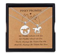 YELUWA 2 Pièces Collier Cheval Bijoux pour Filles en Forme de Cheval Acier Inoxydable Boîte Cadeau