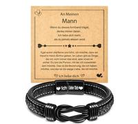YELUWA À Mon Homme Bracelet En Cuir, Idée Cadeau Anniversaire Pour Amoureux, Couple, Mari - Saint Valentin, Noël