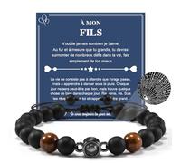 YELUWA Bracelet Pour Fils Cadeaux Pour Fils Cadeaux Pour Fils De Maman Et Papa Bracelet, Bracelet Pour Mon Fils Cadeaux D'anniversaire Pour Les Garçons Bracelet Je T'aime En 100 Langues Pour Fils