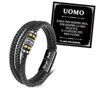 YELUWA Bracelet pour mon homme, bracelet en cuir tressé pour homme, cadeau pour homme, bracelet I Love You Forever, cadeaux d'anniversaire de Noël pour homme, petit ami, mari-IT