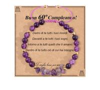 YELUWA Cadeau Femme 60 Ans, Bracelet Pour Femme, Cadeau D'Anniversaire Pour 60 Ans, D'Anniversaire Pour Maman et Mamie, SœUr, éPouse, Petite Amie IT