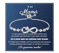 YELUWA Cadeau Fête Des Mères Cadeaux Fête Des Mères Cadeaux Originaux Pour Femmes Bracelet Femme Avec Perles Givrées Argentées Cadeau 30e, 40e, 50e 60e Anniversaire Pour Maman Grand-Mère Tante ES1