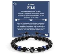 YELUWA Cadeau Mère Fils, Bracelet Je T'aime En 100 Langues, 18e Anniversaire Garçon, Meilleur Fils De Maman Papa Bleu