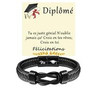 YELUWA Cadeaux De Remise De Diplôme Pour Lui, Classe De 2025, Bracelet De Remise Diplôme En Cuir Pour Homme, Petit Ami, Fils, Petit-Fils, Neveu, Frère, Maîtrise, Doctorat, Diplôme Universitaire IT
