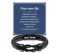 YELUWA "Je T'aime Bracelet Pour Fils, Cadeaux Pour Fils De Maman Et Papa Bracelet, Bracelets Garçons Cadeaux D'anniversaire Noel Diplômé Garçons Bracelets