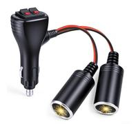 Yelvera Adaptateur de prise de véhicule 12 V à double port avec interrupteurs indépendants et construction robuste pour une utilisation à long terme (01)