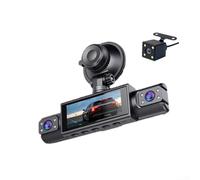 Yelvera Caméra de tableau de bord avec capture surround 360°, quatre objectifs 1080p avant 480p résolution arrière écran IPS et application pour vision nocturne (noir)