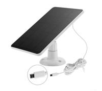 Yelvera Chargeur solaire 4 W pour caméra Blink d'extérieur avec câble de 2,4 m de long, long câble pour une installation flexible et une exposition optimale à la lumière du soleil (B blanc)