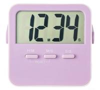 Yelvera Chronomètre numérique avec compte à rebours avec écran LCD pour la cuisine, l'étude, le fitness, dispose de notifications sonores et silencieuses et de plusieurs options de montage (violet)