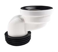 Yelvera Connecteur de tuyau d'évacuation de toilettes, connecteur de cuvette de toilette en PVC, buse de tuyau de toilette en plastique pour connexion de WC avec joint en caoutchouc anti-fuite, tuyau