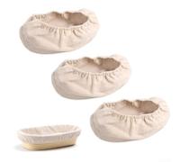 Yelvera Doublure ovale de 25,4 cm pour levain - Doublure réutilisable pour panier à pain - Mélange de toile de jute et de coton pour boulangerie maison