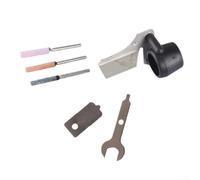 Yelvera Kit d'affûtage de tronçonneuse compatible avec meuleuses électriques, structure métallique avec guide d'angle pour processus de réglage répété des bords