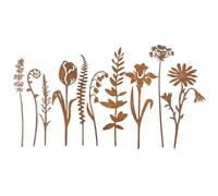 Yelvera Lot de 10 fleurs rustiques en métal conçues pour une utilisation en extérieur et en matériau résistant aux intempéries (10 ensembles de fleurs)