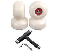Yelvera Lot de 4 roues de skateboard 52 x 32 mm 95A PU avec roulements ABEC 9 pour planche de croisière et double kicktail (A)
