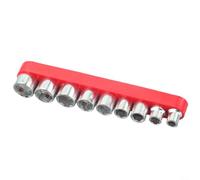 Yelvera Lot de 9 douilles hexagonales métriques 6,35 mm pour le retrait des écrous avec construction en acier au carbone traité thermiquement et ajustement lisse