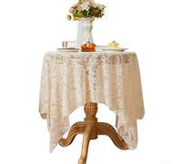 Yelvera Nappe en dentelle creuse pour salle à manger, table basse, élégante, protectrice, adaptable pour tables rectangulaires et rondes, prête à l'emploi, décoration d'intérieur (rose, 140 x 220 cm)