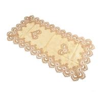 Yelvera Nappe rectangulaire de style européen pour table à thé avec broderie creuse sculptée au crochet et base en polyester (3)