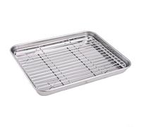 Yelvera Plaque de four et grille de refroidissement en acier inoxydable pur avec résistance à la rouille et distribution rapide de la chaleur pour les besoins quotidiens de cuisson (26 x 20 x 2,5 cm)