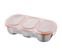 Yelvera Récipient alimentaire en acier inoxydable 304 de 700 ml avec trois sections divisées et joint haute performance pour un transport quotidien (blanc)