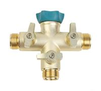 Yelvera Répartiteur d'eau en laiton à 3 voies avec trois mécanismes de valve indépendants pour une distribution efficace de l'eau de jardin multi-sorties (NH3/4)